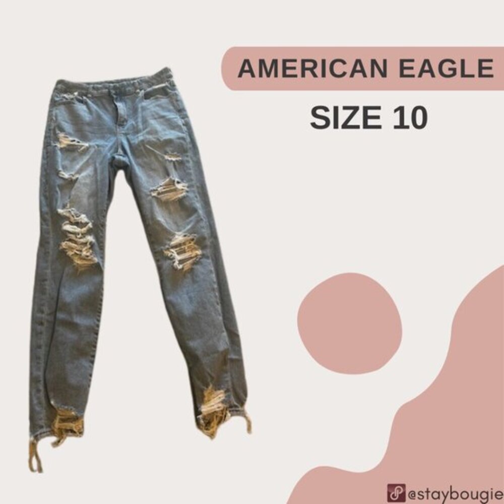 American Eagle High Waisted Distressed Skinny Jeans - Size 10